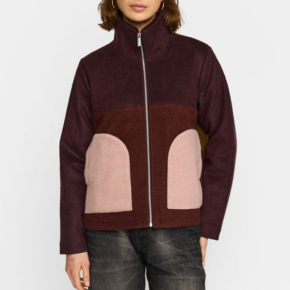 Block Jacket, Jakke - Burgundy
