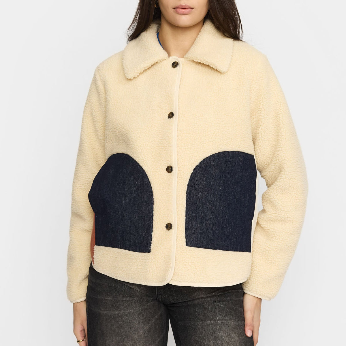 Teddy Block Jacket, Jakke - Offwhite