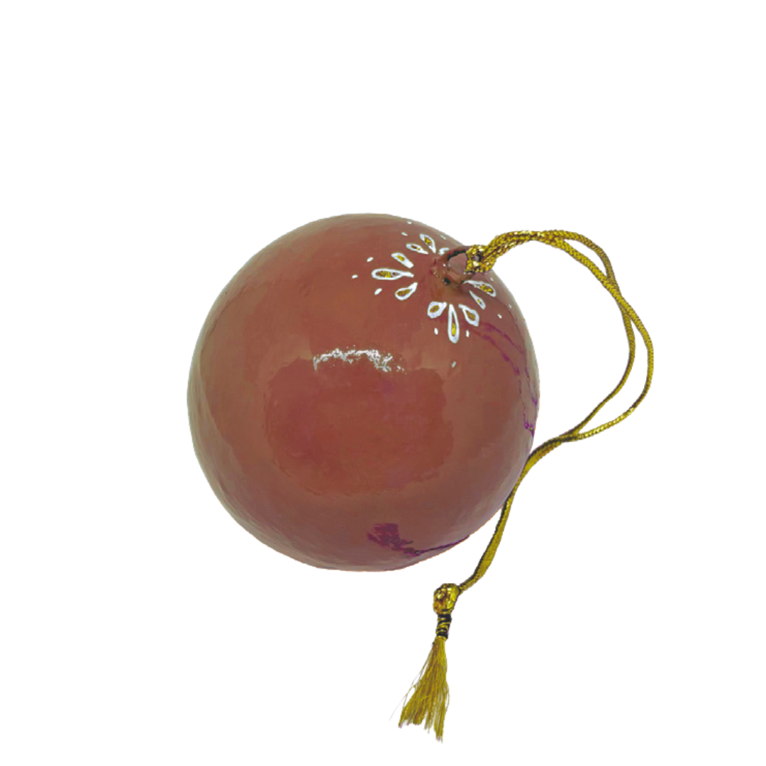 Lysebrun Balsalen julekugle i ensfarvet