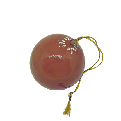 Lysebrun Balsalen julekugle i ensfarvet