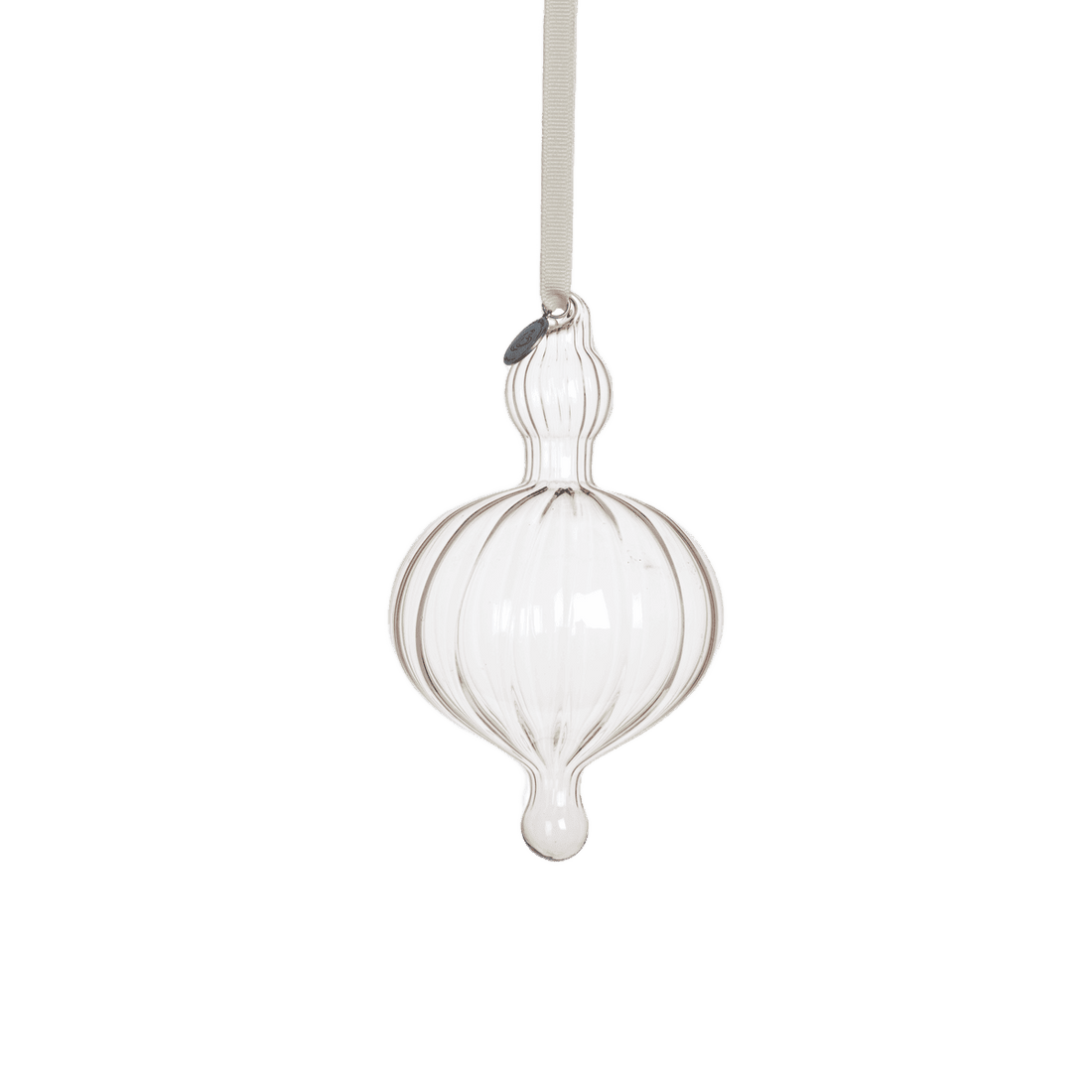 Klar glas julekugle fra Lene Bjerre formet som en kupel