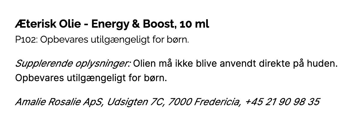 Æterisk Olie - Energy &amp; Boost