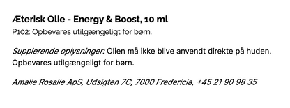 Æterisk Olie - Energy &amp; Boost
