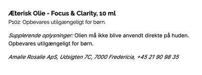 Æterisk Olie - Focus &amp; Clarity