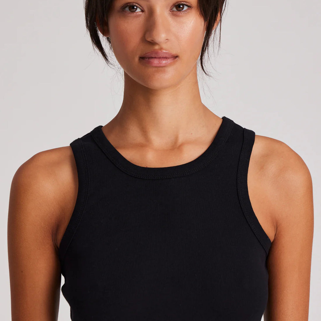 Alberte 1x1 Rib Top - Øko Bomuld - Black