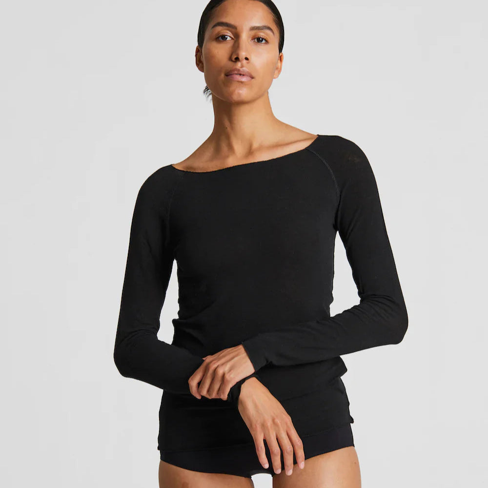 Amalie Bluse - Viskose/Uld - Black