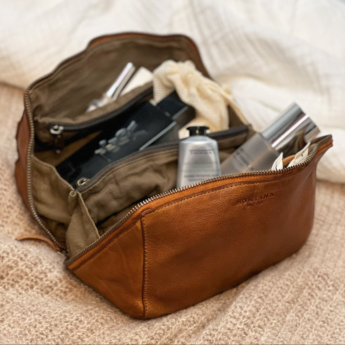 Austin Mellem Toilettaske - Cognac