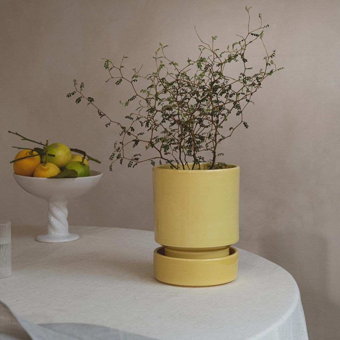 Gul glaseret Hof potte fra Bergs Potter