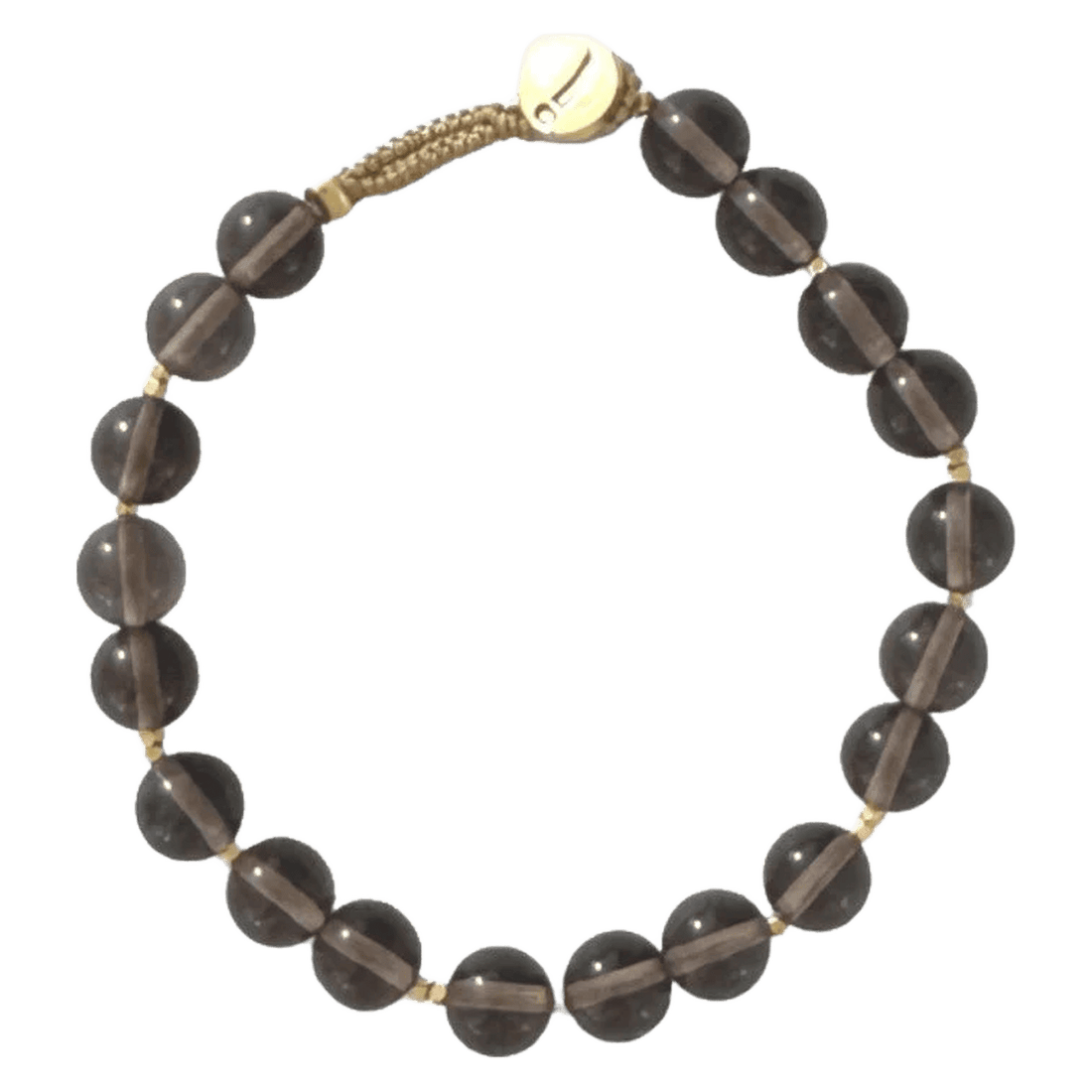 Grå perlearmbånd med smokey quartz krystal sten fra IBU Jewels
