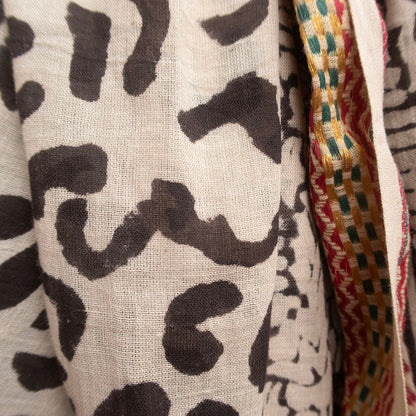 Bagru Tørklæde - Bomuld - Black Leo 