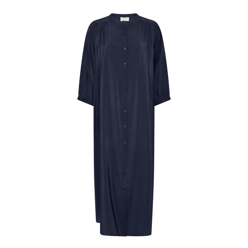 Bred Bari Kjole - Viskose - Dark Navy