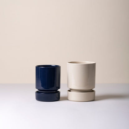 The Hoff Pot &amp; Saucer - Glaseret Sæt - Sandstone