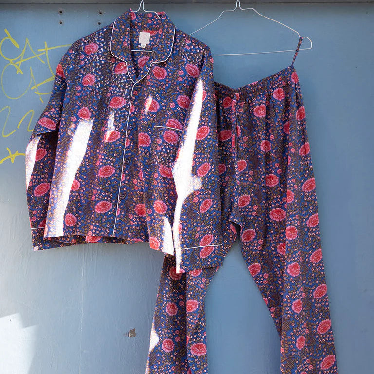 Pyjamas i Blokprint - Blue Lapis