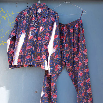 Pyjamas i Blokprint - Blue Lapis