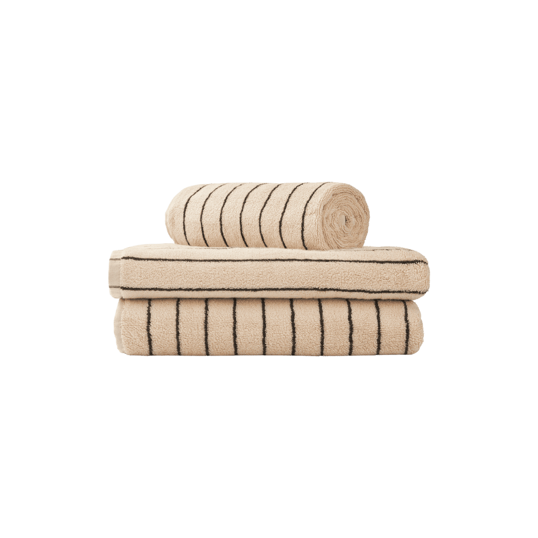 Bongusta naram håndklæde i hvid med en mørkeblå stribe