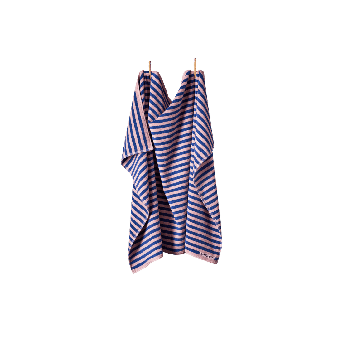 Bongusta naram håndklæde i blå og lyserøde farver