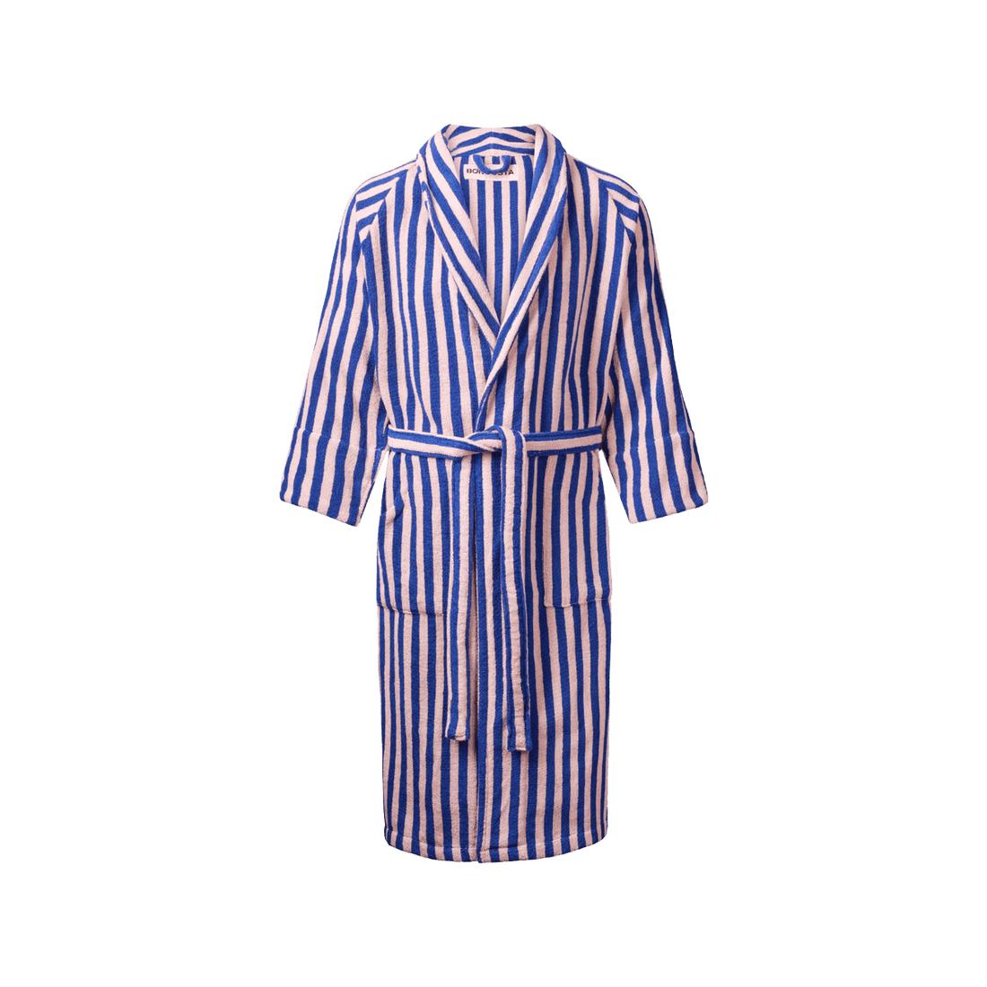 Bongusta naram blå og lyserøde stribede morgenkåbe