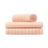 naram håndklæde i svag lyserød og creme farvet striber