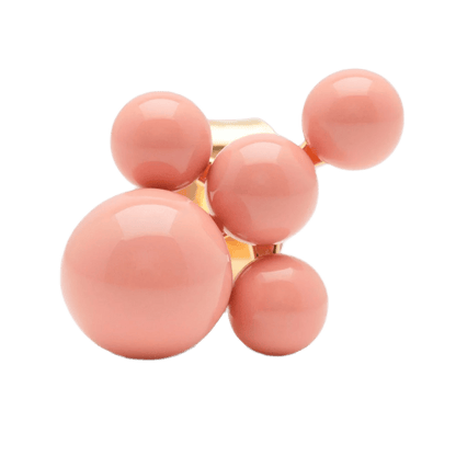 LULU Copenhagen ørering i pink nuancer med guldbelagt base og skulpturelt udtryk