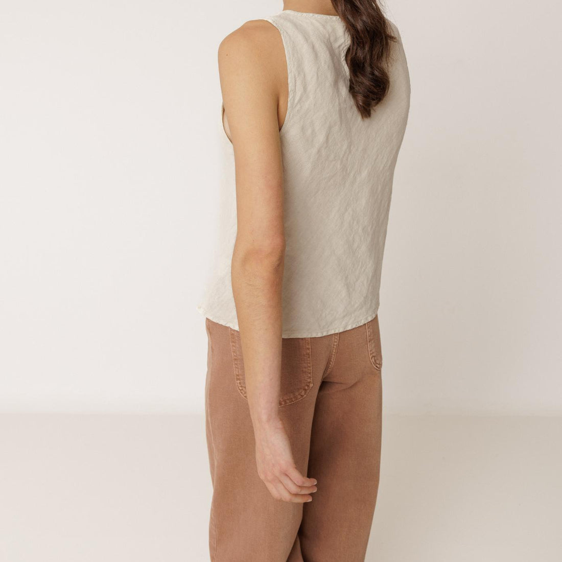 Hør top fra Indi&amp;Cold i beige 