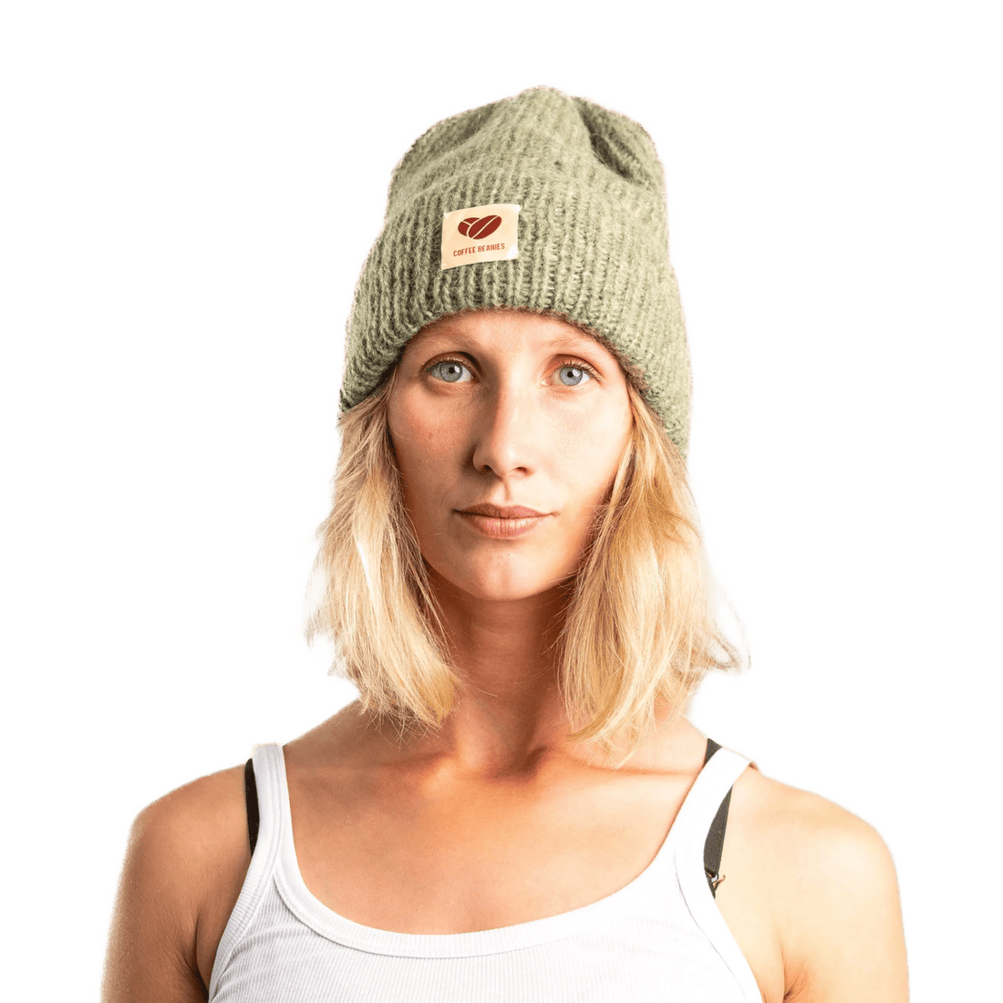 Lysegrøn alpaka hue fra Coffee Beanies