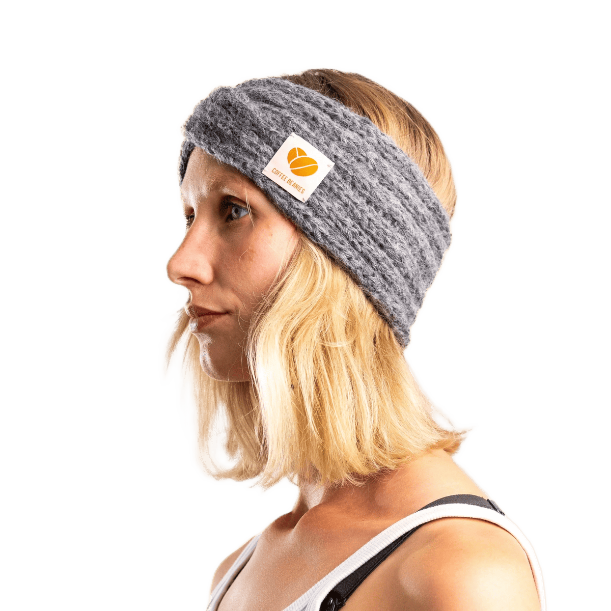 Pandebånd fra Coffee Beanies i grå - perfekt til at varme ørene i kulden