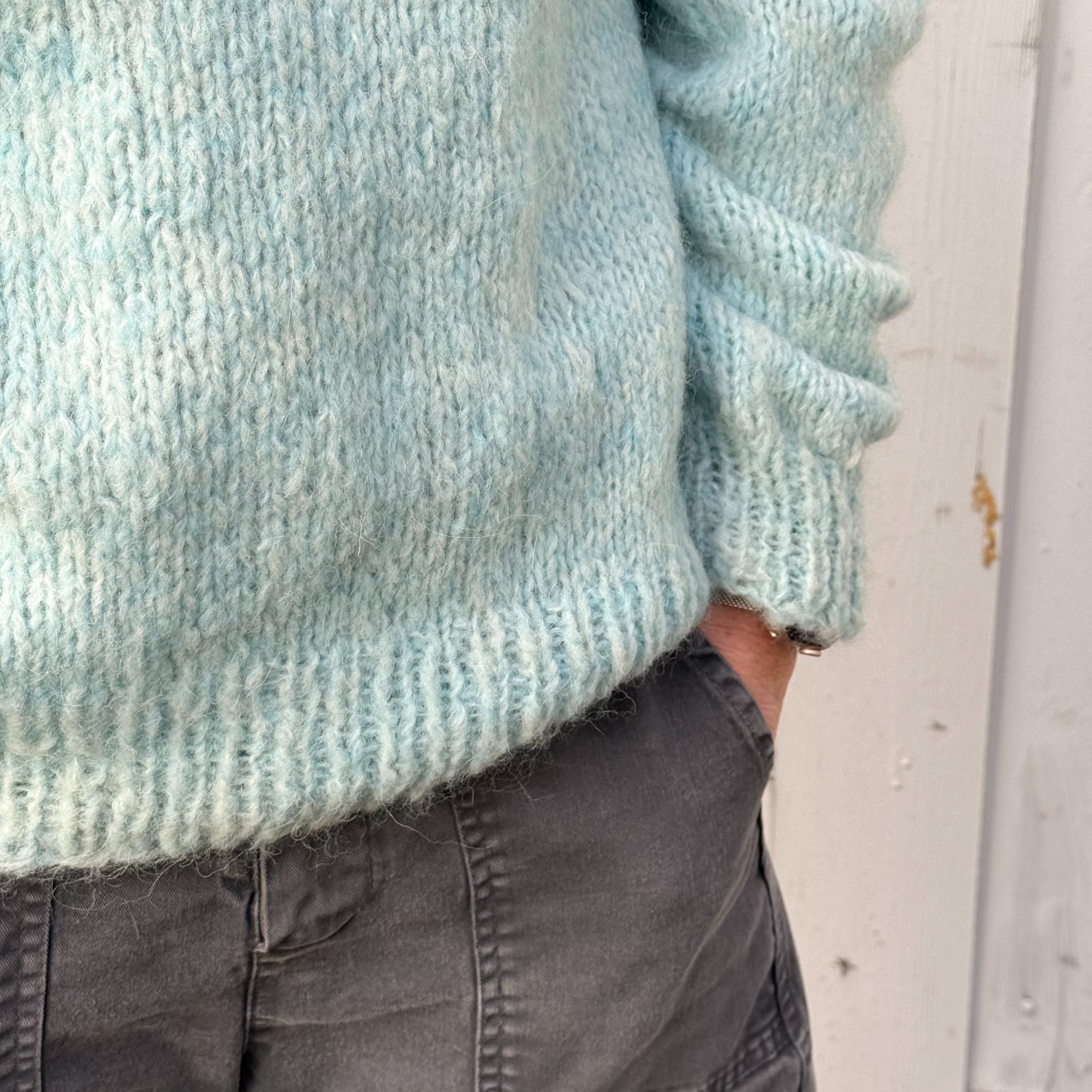 Ida Striktrøje - Alpacamix - Aqua