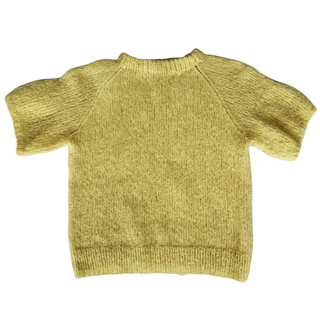Ida Kortærmet Striktrøje - Alpakkamix - Butter Yellow