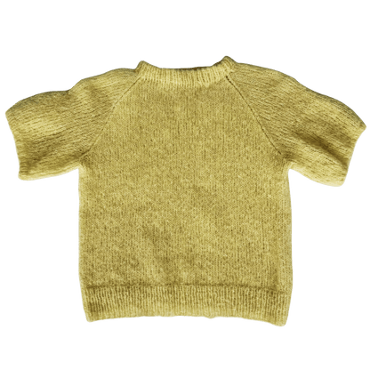 Ida Kortærmet Striktrøje - Alpakkamix - Butter Yellow