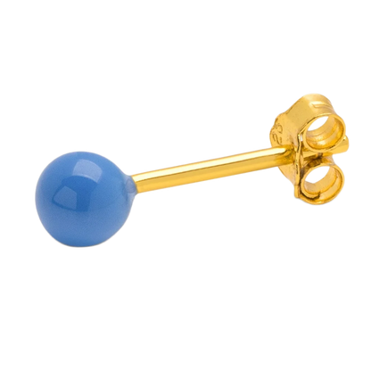 Color ball fra LULU Cph er en ørestik med en enkelt kugle på - denne er bluesom er en blå farve