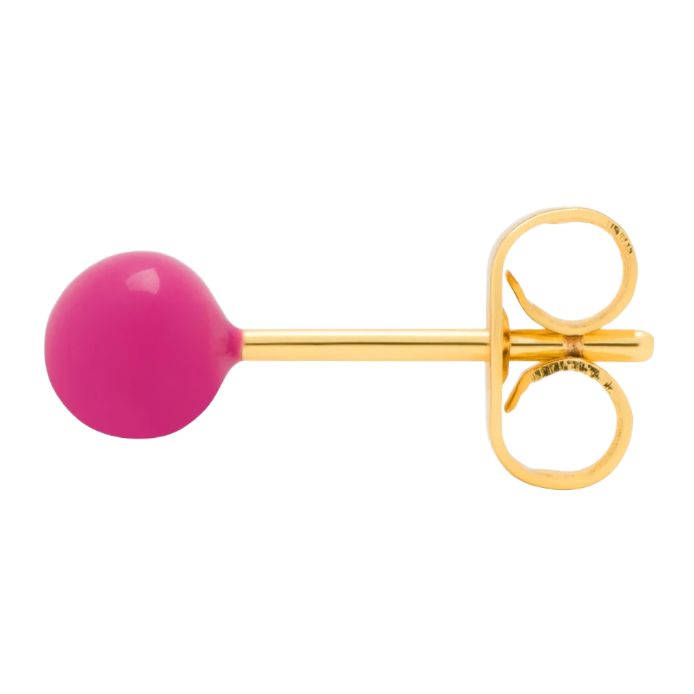 Color ball fra LULU Cph er en ørestik med en enkelt kugle på - denne er i en kraftig pink
