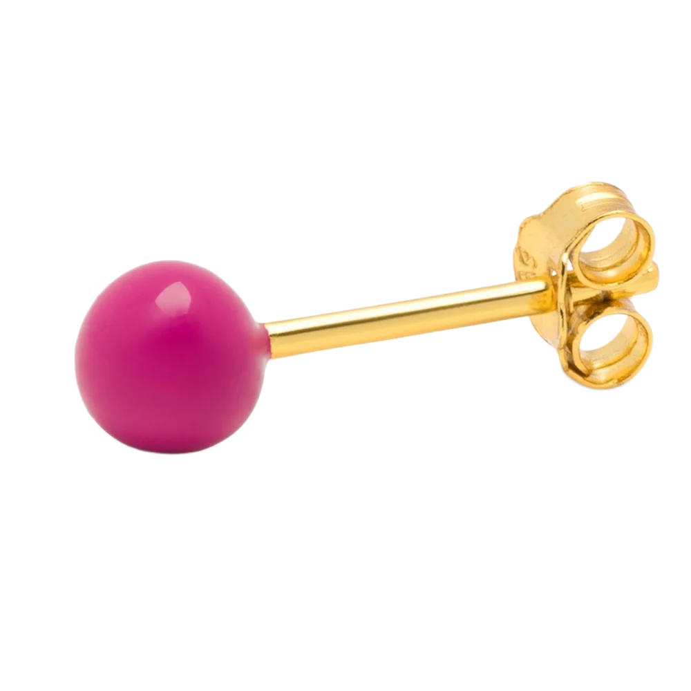 Color ball fra LULU Cph er en ørestik med en enkelt kugle på - denne er i en kraftig pink