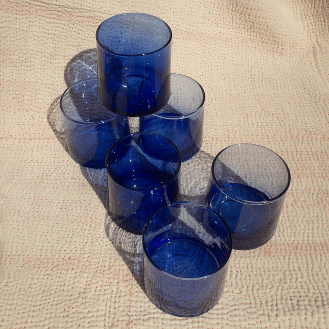 Smukke Blå Beldi glas fra Craft Sisters.