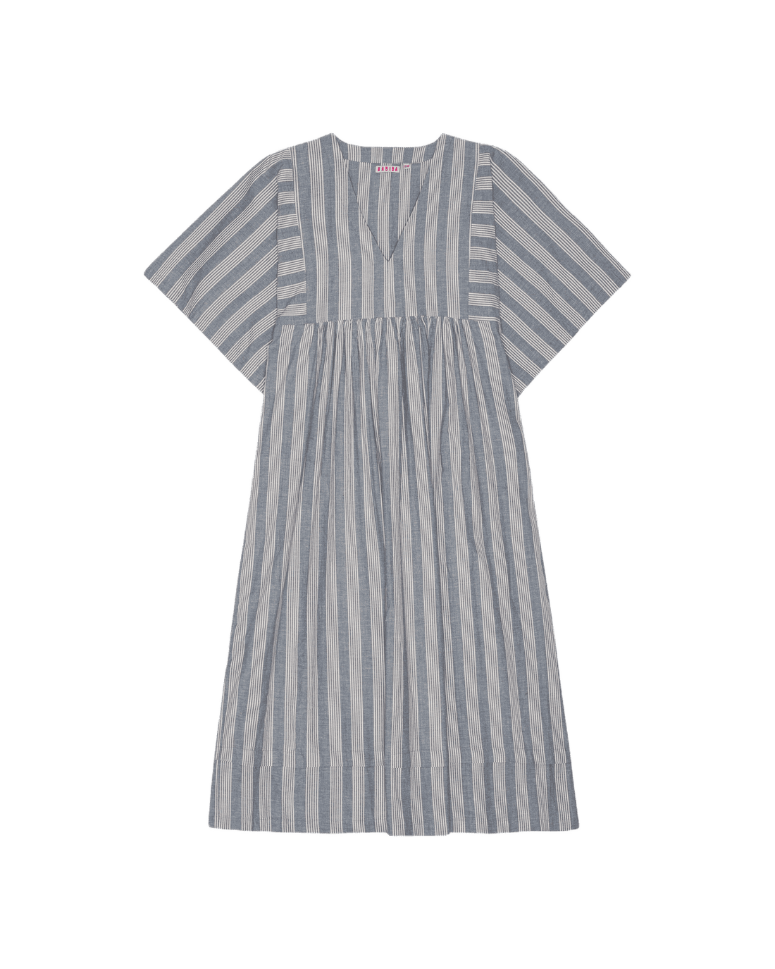 Stribet kortærmet blå kjole fra HABIBA
