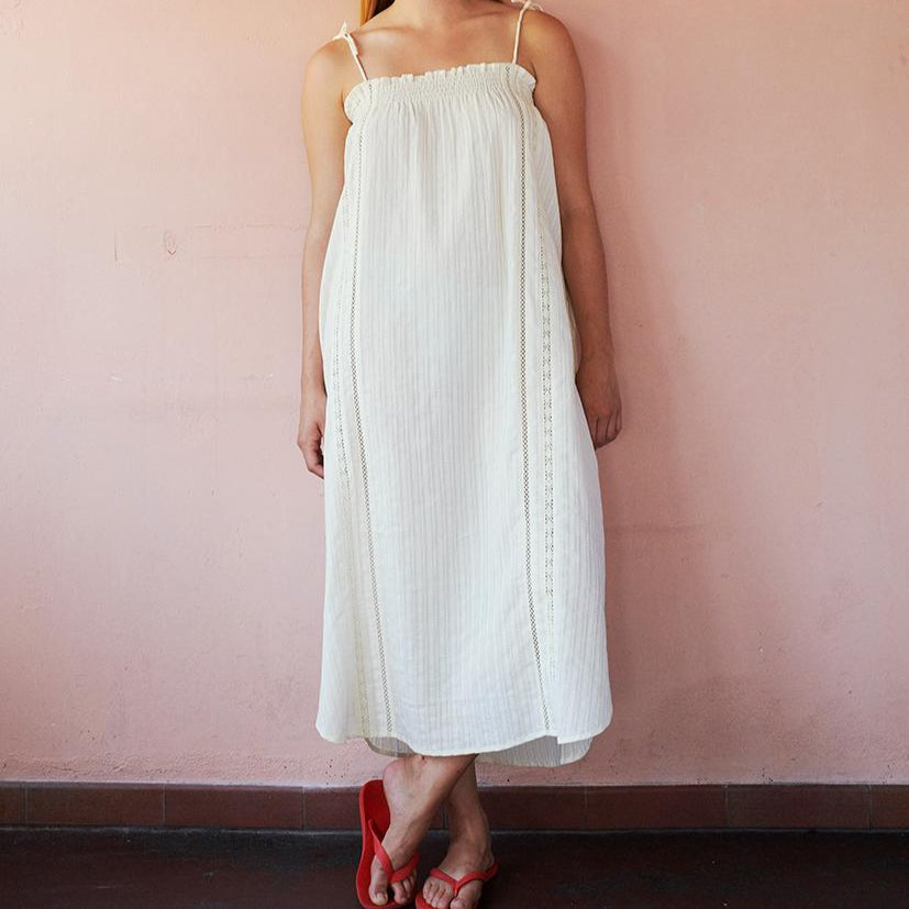 Laura Stropkjole - Øko Bomuld - Vanilla