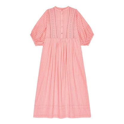 Laura S/S Kjole - Øko Bomuld - Flamingo