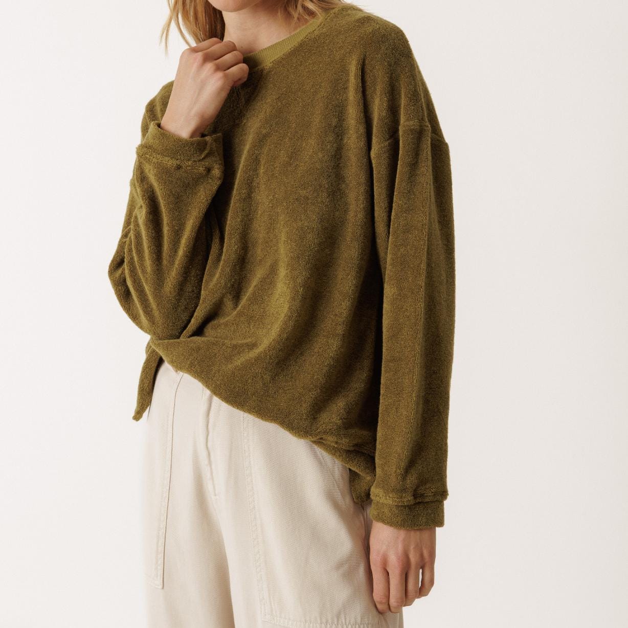 LARA Bluse - Bomuld - Khaki
