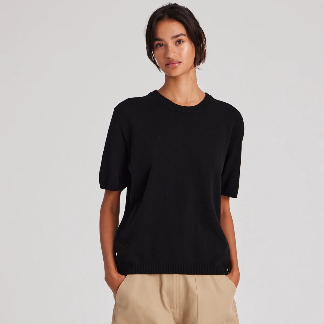 Ellia T-shirt Bluse - Cashmere - Black