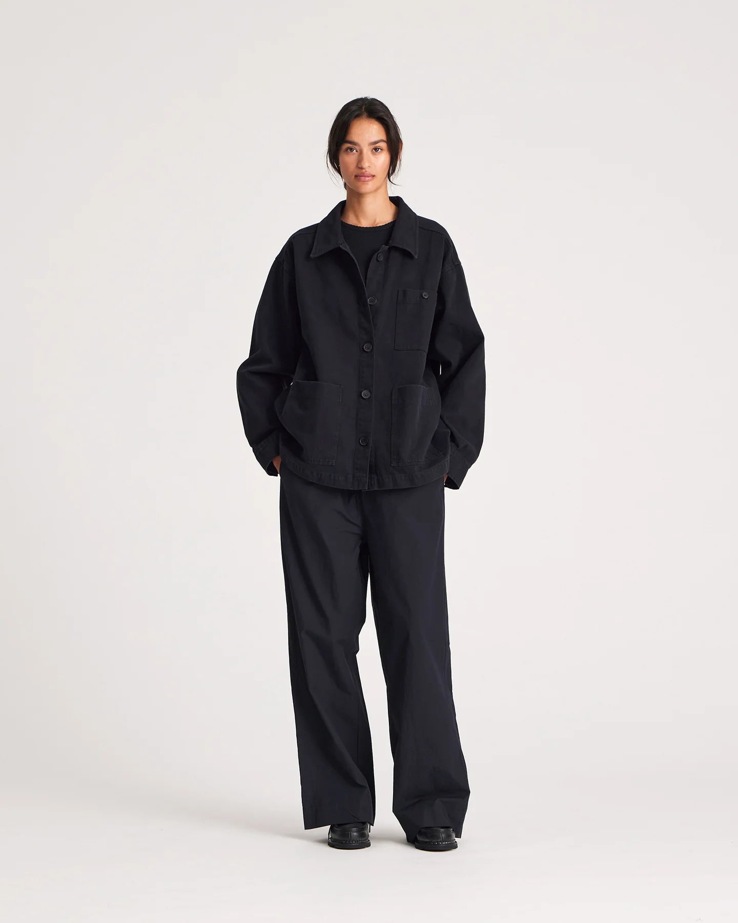 Ellie Work Wear Jakke - Øko Bomuld - Black