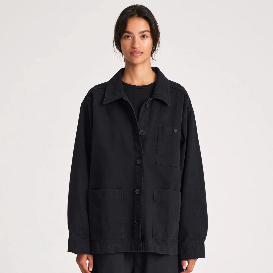 Ellie Work Wear Jakke - Øko Bomuld - Black