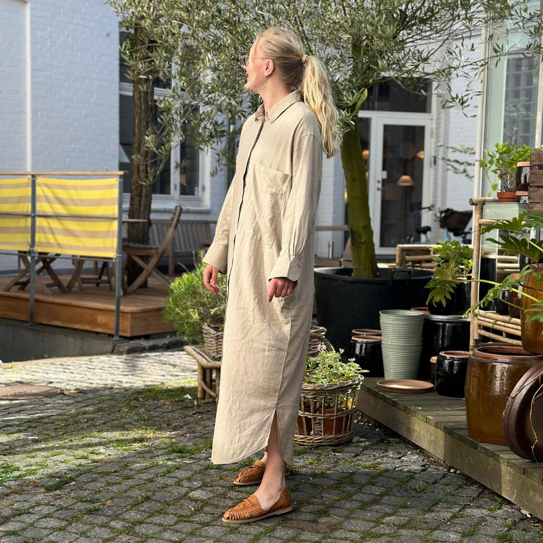 Lyon Skjortekjole - Hør - Pure Cashmere