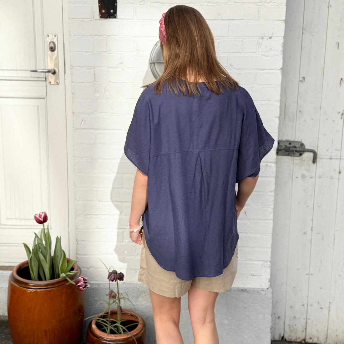 Colombo Skjorte - Hør - Deep Cobolt