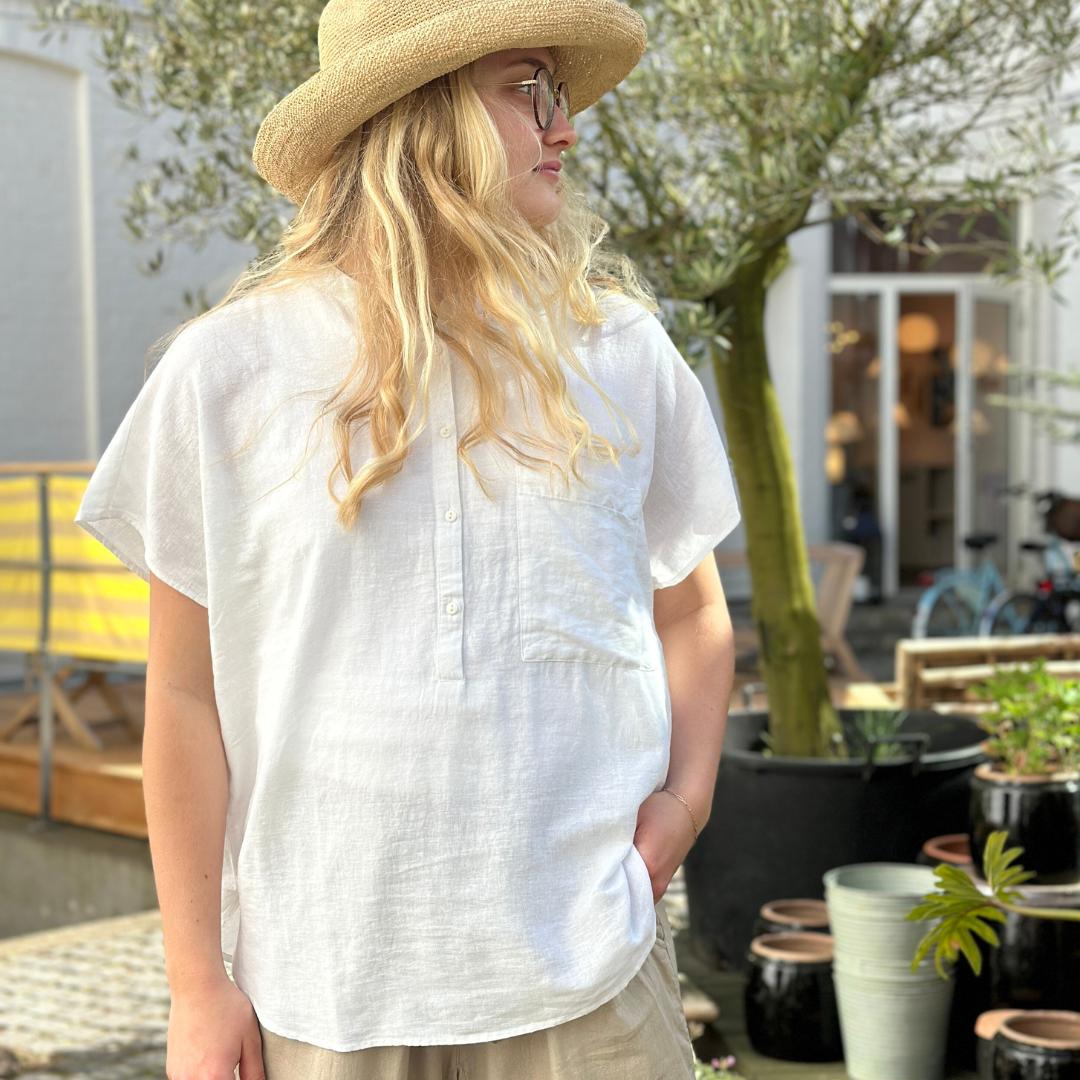 Colombo Skjorte - Hør - Bright White