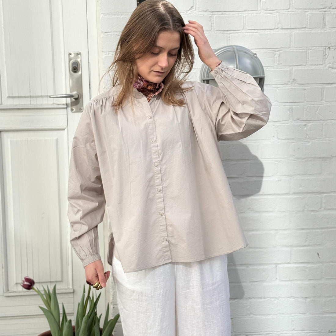 Florence Skjorte - Øko Bomuld - Chateau Grey