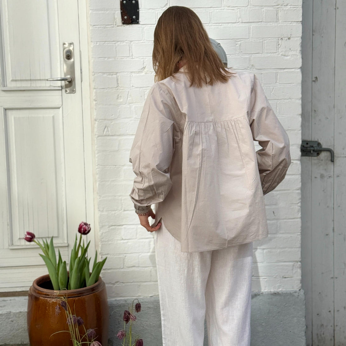 Florence Skjorte - Øko Bomuld - Chateau Grey