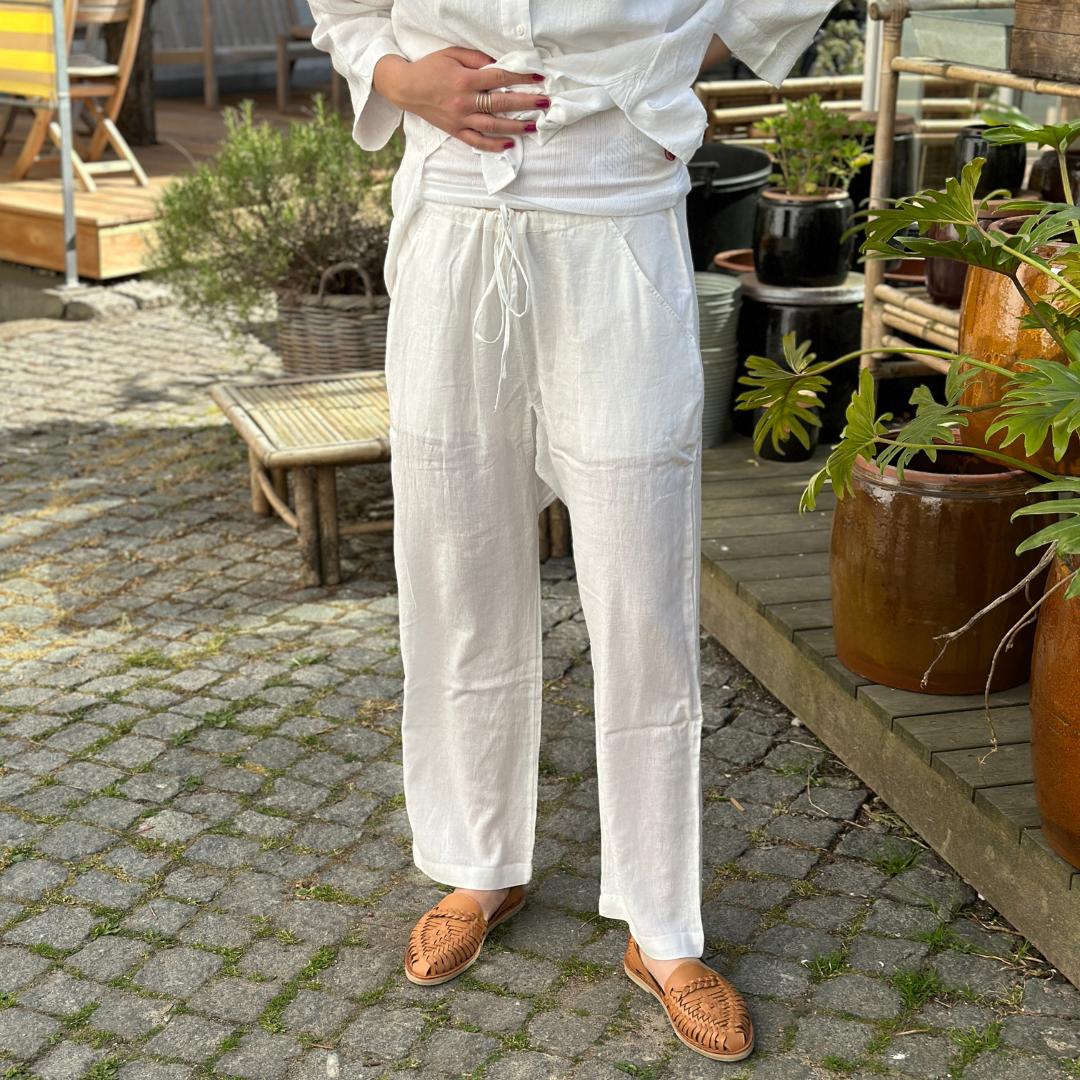 Milano Bukser - Hør - Bright White