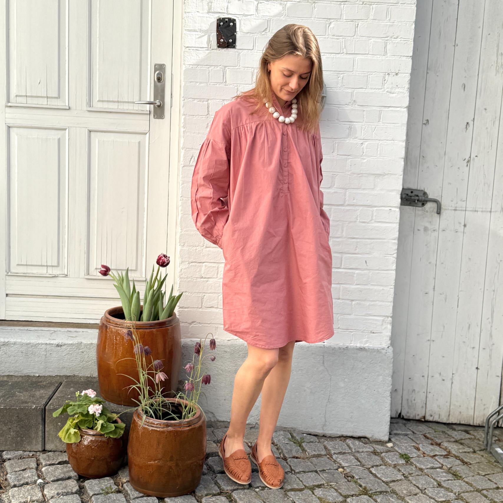 Paris Skjortekjole - Øko Bomuld - Ash Rose