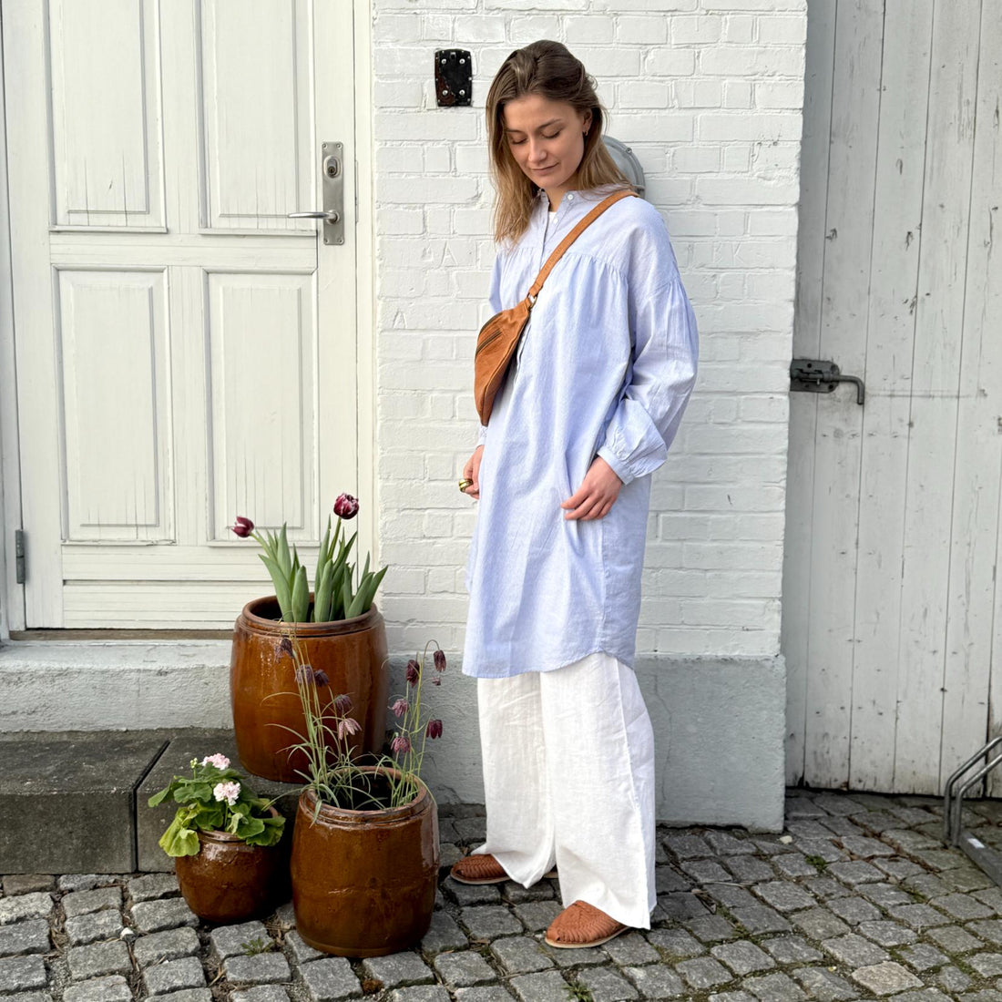 Cayenne Bukser - Hør - Bright White