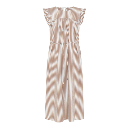 Stockholm Dress - BCI Bomuld - Coffee Wide Stripe