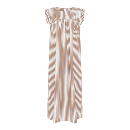 Stockholm Dress - BCI Bomuld - Coffee Wide Stripe